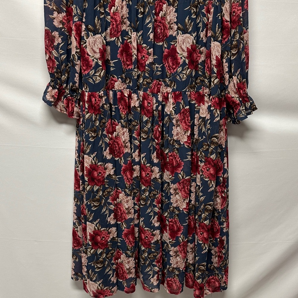 Brass & Roe Called to Surf Roxi Elegant Floral Maxi Dress Tiered Pockets L - Picture 9 of 9